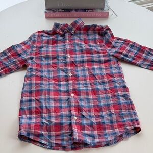 Plaid Kids Shirt - Red and Blue